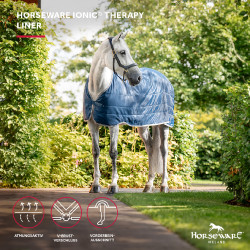 Cobertura de estábulo Horseware Ionic Therapy 50g Bleu imperial / argent /Marine Azul Cobertura de estábulo Horseware Ionic Therapy 50g Bleu imperial / argent /Marine Azul