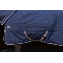Cobertura de estábulo Horseware Rhino 100g Preto / cinza titânio / azul clássico Cobertura de estábulo Horseware Rhino 100g Preto / cinza titânio / azul clássico