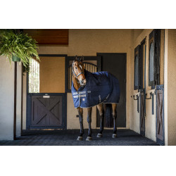 Cobertura de estábulo Horseware Rhino 350g VL Preto / cinza titânio / azul clássico Cobertura de estábulo Horseware Rhino 350g VL Preto / cinza titânio / azul clássico