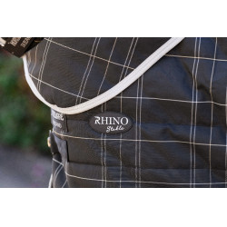 Cobertura de estábulo Horseware Rhino 350g VL Preto / xadrez branco cinza Cobertura de estábulo Horseware Rhino 350g VL Preto / xadrez branco cinza