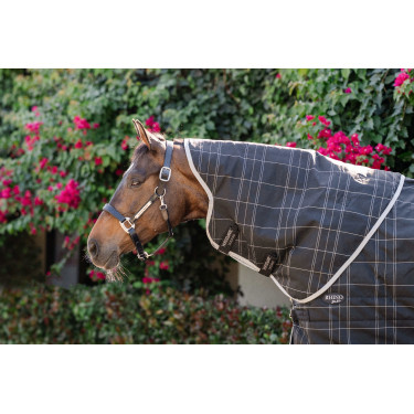 Cobertura de estábulo Horseware Rhino 350g VL Preto / xadrez branco cinza Cobertura de estábulo Horseware Rhino 350g VL Preto / xadrez branco cinza