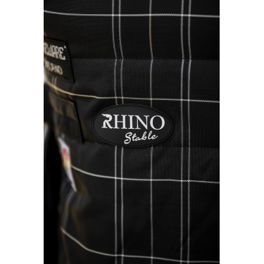 Cobertura de estábulo Horseware Rhino 350g VL Preto / xadrez branco cinza Cobertura de estábulo Horseware Rhino 350g VL Preto / xadrez branco cinza