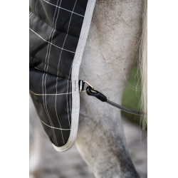 Cobertura de estábulo Horseware Rhino 350g VL Preto / xadrez branco cinza Cobertura de estábulo Horseware Rhino 350g VL Preto / xadrez branco cinza