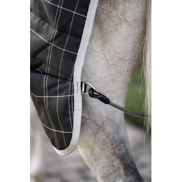 Cobertura de estábulo Horseware Rhino 350g VL Preto / xadrez branco cinza Cobertura de estábulo Horseware Rhino 350g VL Preto / xadrez branco cinza