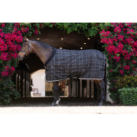 Cobertura de estábulo Horseware Rhino Pónei 100g Preto / xadrez branco cinza