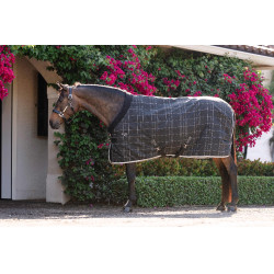 Cobertura de estábulo Horseware Rhino Pónei 100g Preto / xadrez branco cinza