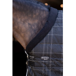 Cobertura de estábulo Horseware Rhino Pónei 100g Preto / xadrez branco cinza