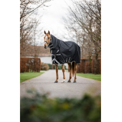 Capa Horseware Amigo 1200D Integrated Turnout 0g Preto / cinza titânio / prata Capa Horseware Amigo 1200D Integrated Turnout 0g Preto / cinza titânio / prata