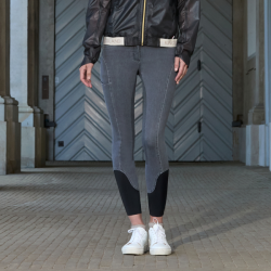 Calça jeans Kingsland KLKayce com fundo integral para mulher morfologia em H Cinza jeans Cinzento