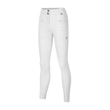 Calça Kingsland KLKerry sem costura com joelheiras para mulher morfologia em H Branco