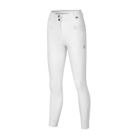 Calça Kingsland KLKerry sem costura com grip integral para mulher com morfologia em H Branco