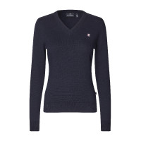 Camisola Kingsland decote em V Classic feminina Marinho Azul-marinho