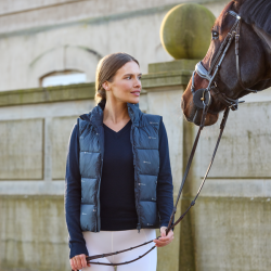 Camisola Kingsland decote em V Classic feminina Marinho Azul-marinho