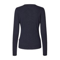 Camisola Kingsland decote em V Classic feminina Marinho Azul-marinho