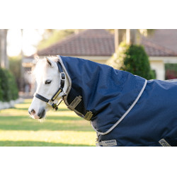 Capa Horseware Amigo 1200D Plus Poney Turnout 0g Marinho / cinza titânio / prata Azul-marinho