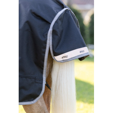 Capa Horseware Amigo 1200D Plus Pônei Turnout 250g Preto / cinza titânio / prata