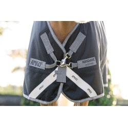 Capa Horseware Amigo 1200D Pônei Turnout 0g Preto / cinza titânio / prata