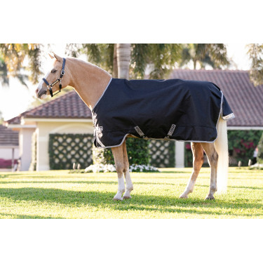 Capa Horseware Amigo 1200D Pônei Turnout 50g Preto / cinza titânio / prata