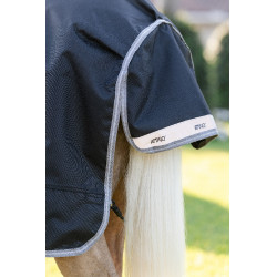 Capa Horseware Amigo 1200D Pônei Turnout 50g Preto / cinza titânio / prata