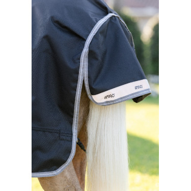 Capa Horseware Amigo 1200D Pônei Turnout 50g Preto / cinza titânio / prata