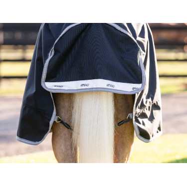 Capa Horseware Amigo 1200D Pônei Turnout 50g Preto / cinza titânio / prata