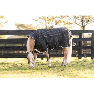 Capa Horseware Amigo 1200D Pônei Turnout 50g Preto / cinza titânio / prata