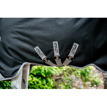 Capa Horseware Amigo 1200D Turnout 0g Preto / cinza titânio / prata Capa Horseware Amigo 1200D Turnout 0g Preto / cinza titânio / prata