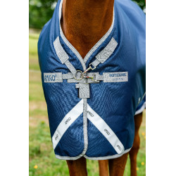 Capa Horseware Amigo 1200D Turnout 250g Marinho / cinza titânio / prata Azul-marinho