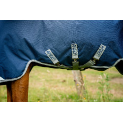 Capa Horseware Amigo 1200D Turnout 250g Marinho / cinza titânio / prata Azul-marinho