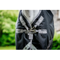Capa Horseware Amigo 1200D Turnout 250g Preto / cinza titânio / prata
