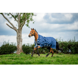 Cobertura Horseware Amigo 1200D Wug Turnout 150g Marinho / cinza titânio / prata Azul-marinho
