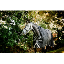 Cobertura Horseware Amigo 1200D Wug Turnout 150g Preto / cinza titânio / prata