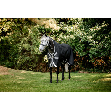 Cobertura Horseware Amigo 1200D Wug Turnout 150g Preto / cinza titânio / prata