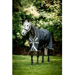 Cobertura Horseware Amigo 1200D Wug Turnout 150g Preto / cinza titânio / prata