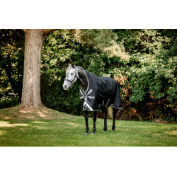 Cobertura Horseware Amigo 1200D Wug Turnout 150g Preto / cinza titânio / prata