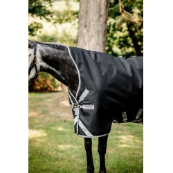 Cobertura Horseware Amigo 1200D Wug Turnout 150g Preto / cinza titânio / prata