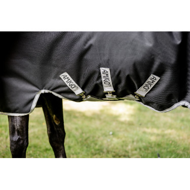 Cobertura Horseware Amigo 1200D Wug Turnout 150g Preto / cinza titânio / prata