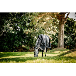 Cobertura Horseware Amigo 1200D Wug Turnout 150g Preto / cinza titânio / prata