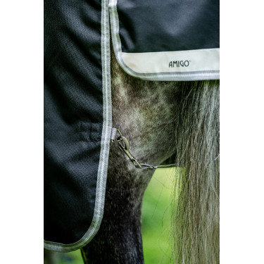 Capa Horseware Amigo 1200D XL Turnout 50g Preto / cinza titânio / prata