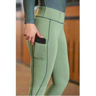 Legging HKM Juna fundo 1/1 em silicone Jade Legging HKM Juna fundo 1/1 em silicone Jade