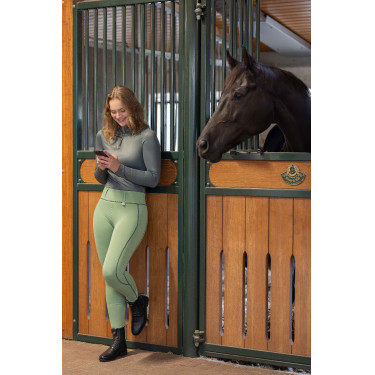 Legging HKM Juna fundo 1/1 em silicone Jade Legging HKM Juna fundo 1/1 em silicone Jade