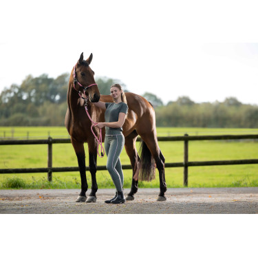 Legging HKM Juna fundo 1/1 em silicone Cinza verde Legging HKM Juna fundo 1/1 em silicone Cinza verde