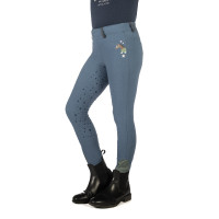 Legging HKM Pony Dream II com reforço completo em silicone Azul cinzento