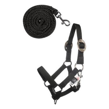 Caveção e guia HKM Hobby Horsing Basic Preto