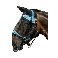 Máscara anti-moscas HKM Premium proteção das narinas Azul cinzento Máscara anti-moscas HKM Premium proteção das narinas Azul cinzento