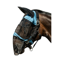 Máscara anti-moscas HKM Premium proteção das narinas Azul cinzento