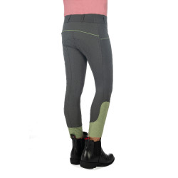 Calça HKM Claire com assento completo em silicone Cinza verde