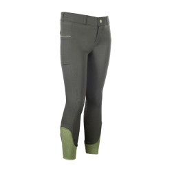 Calça HKM Claire com assento completo em silicone Cinza verde