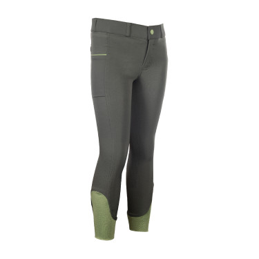 Calça HKM Claire com assento completo em silicone Cinza verde