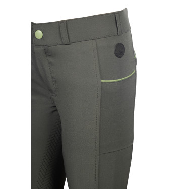 Calça HKM Claire com assento completo em silicone Cinza verde